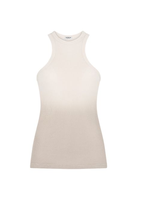 Canotta Dondup Slim donna S996JF0346S PTO Beige costina cotone scollo DONDUP | Canotte | S996JF0346S PTO010